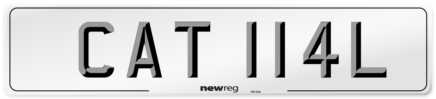 CAT 114L Number Plate from New Reg